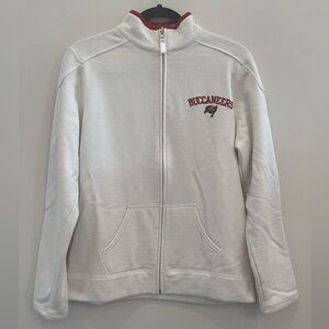 NFL Team Apparel Women's Tampa Bay Buccaneers Mock Neck Full Zip Jacket White L